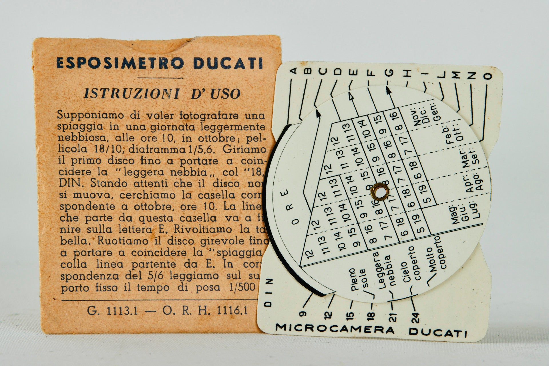 Ducati Microcamera MX 1203 Belichtungsmesserrechner exposure meter calculator CE11487