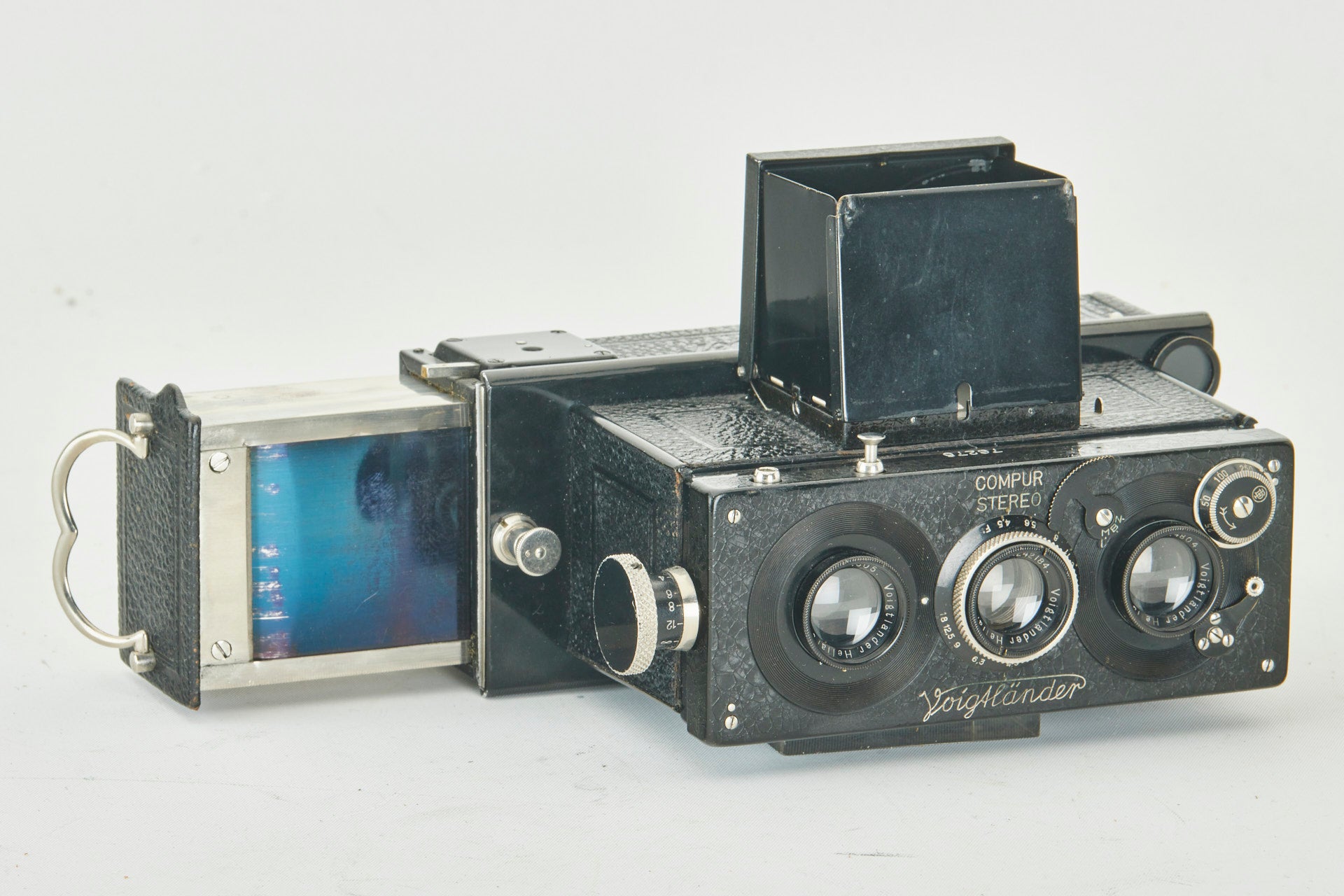 Voigtländer Compur Stereo Stereflektoskop Heliar 4,5/65mm nahezu neuwertig selten CE102
