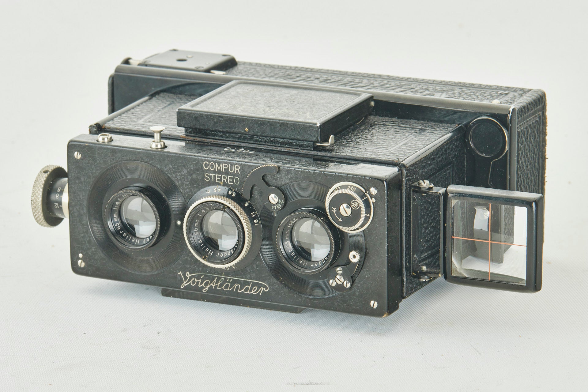 Voigtländer Compur Stereo Stereflektoskop Heliar 4,5/65mm nahezu neuwertig selten CE102