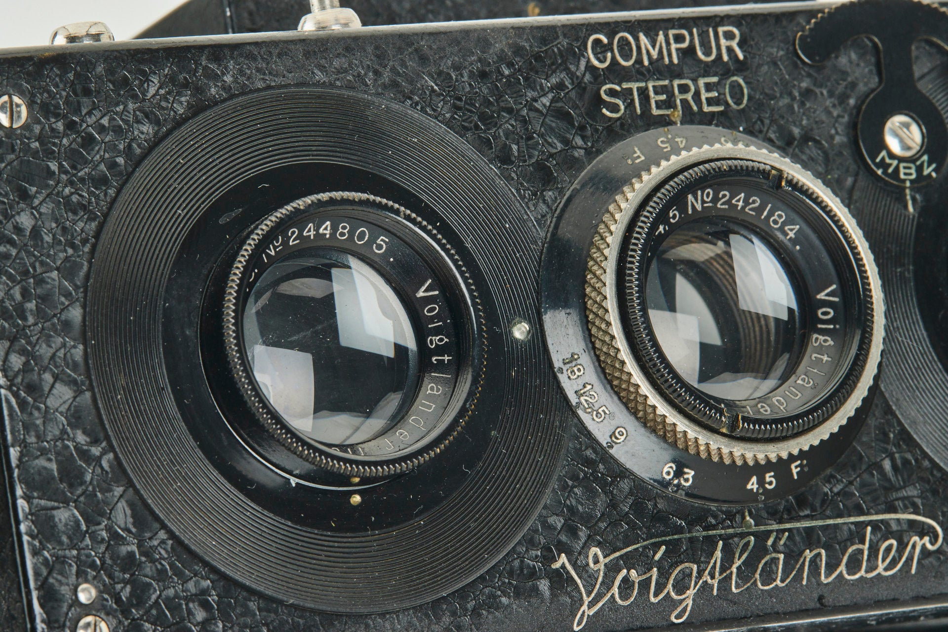 Voigtländer Compur Stereo Stereflektoskop Heliar 4,5/65mm nahezu neuwertig selten CE102