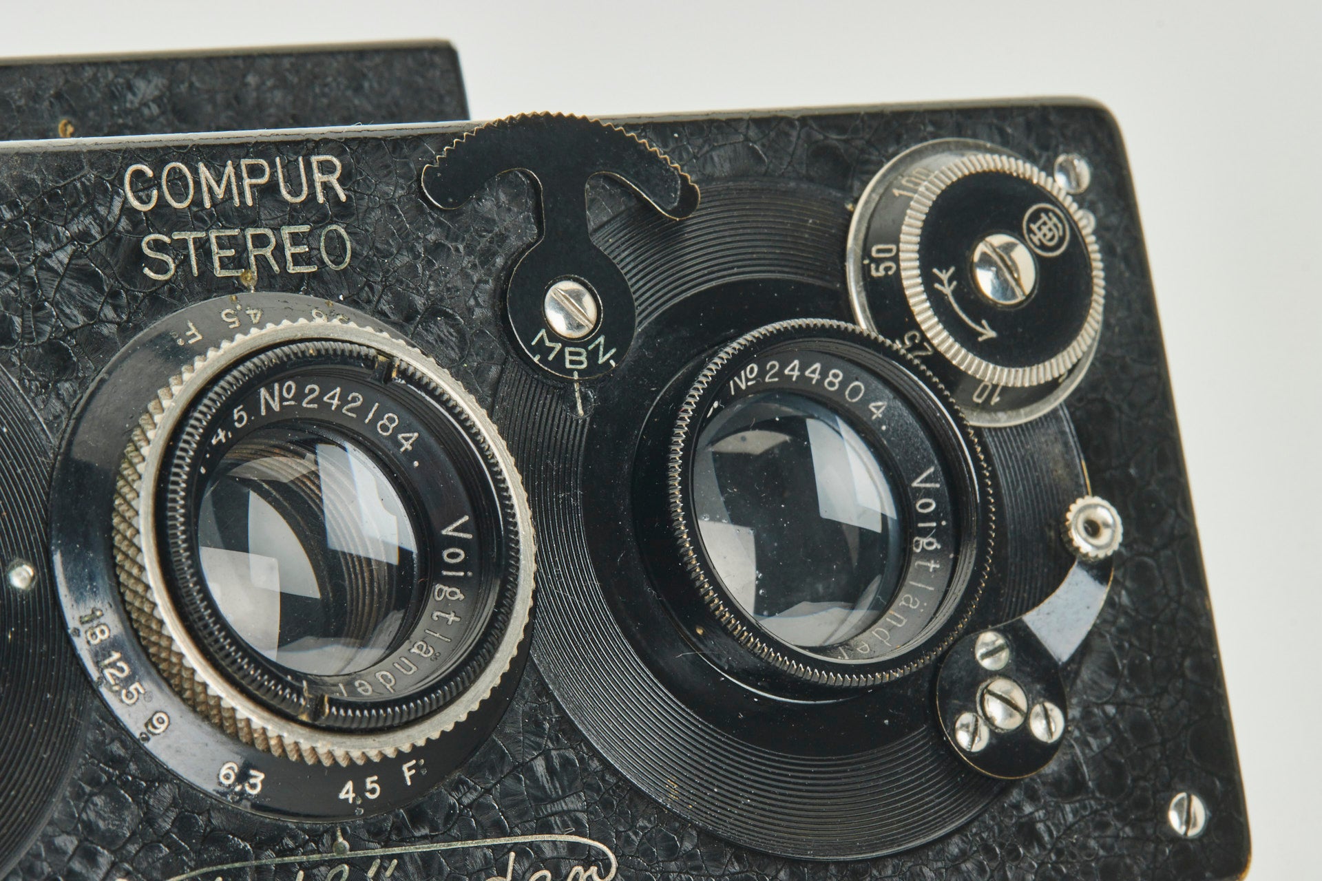Voigtländer Compur Stereo Stereflektoskop Heliar 4,5/65mm nahezu neuwertig selten CE102